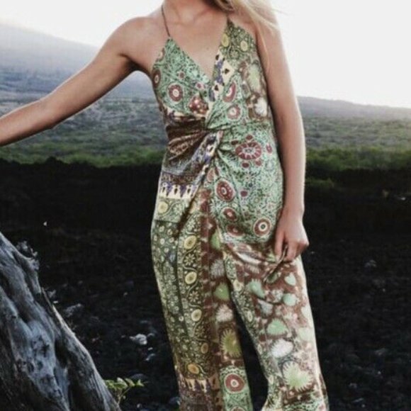 Zara Pants - ZARA PRINTED JUMPSUIT SIZE medium green Multicoloured 8712/306 new